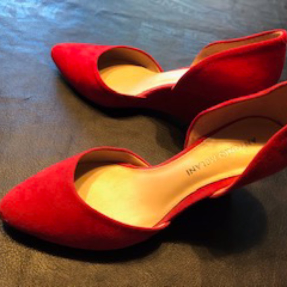 Antonio Melani Red Suede Wedge Shoes